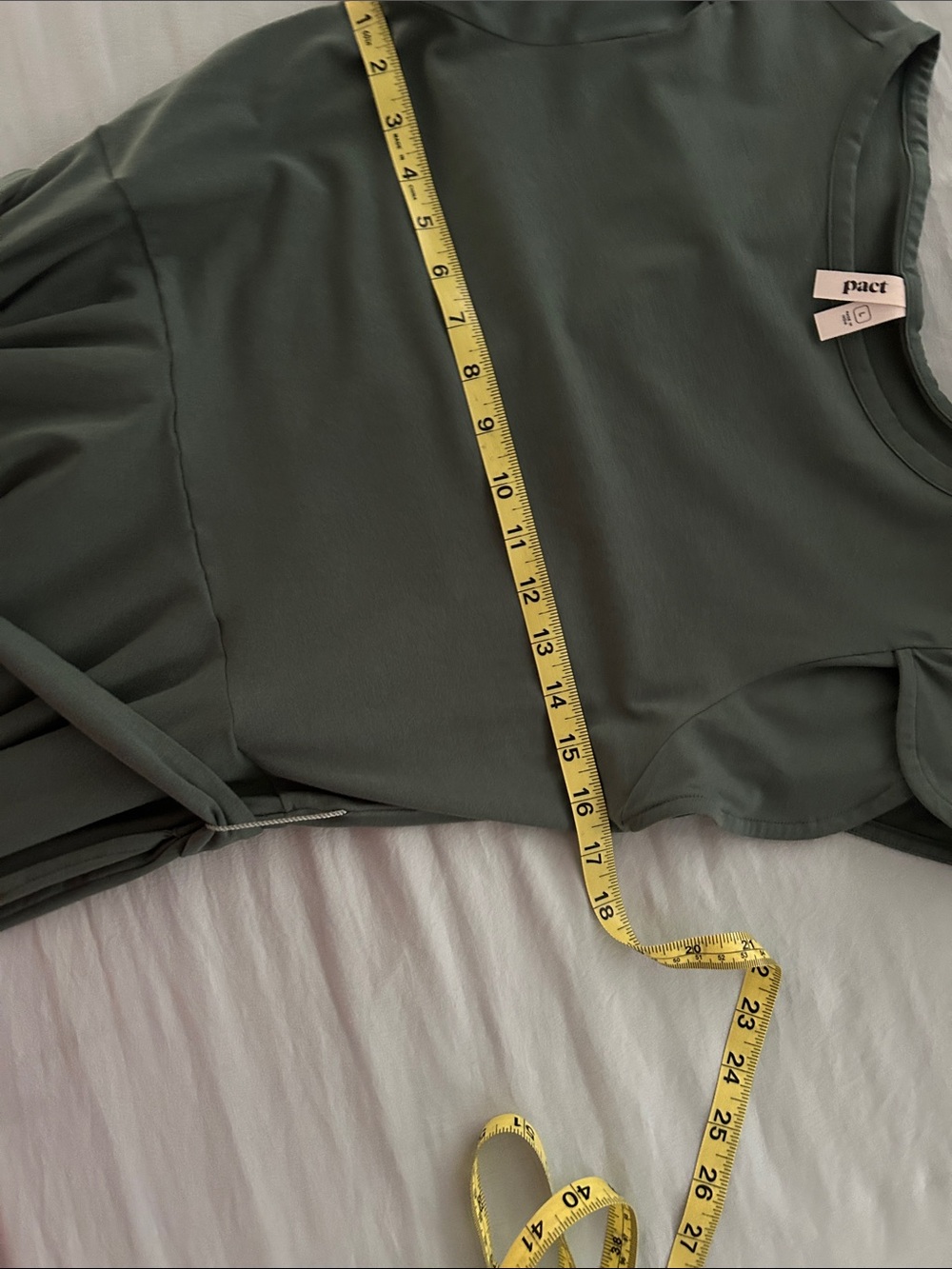 Pact Forest Green Short Sleeve Tie-Waist Mini Dress - Picture 5 of 6